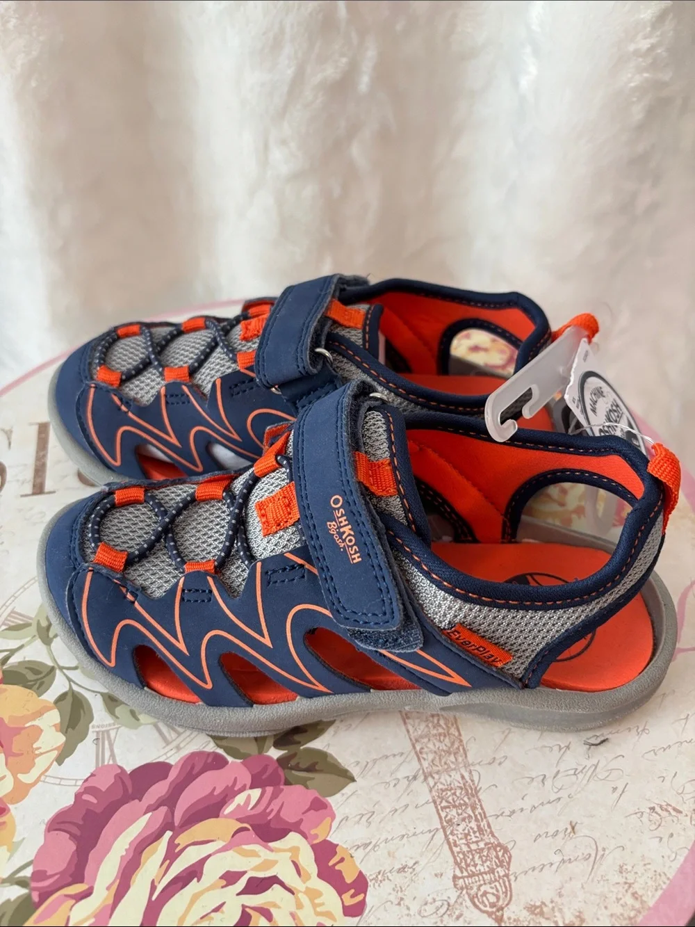 OshKosh B'gosh Navy and Orange Kids Water Shoes